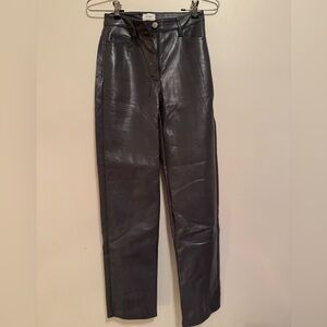 Wilfred Charcoal Grey Faux Leather Pants